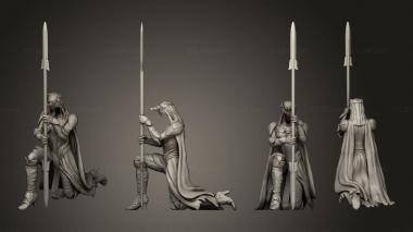 Military figurines Vampires Wraith Female Kneeling v 1 3d model