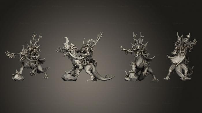 Military figurines (Vartar the Dark Shaman on Varantor, STKW_14328) 3D models for cnc