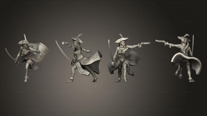 Military figurines (Veteran Captain Shooting, STKW_14369) 3D models for cnc