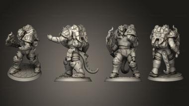 Military figurines Vex Solarian for Starfinder splitkeyed 3d model