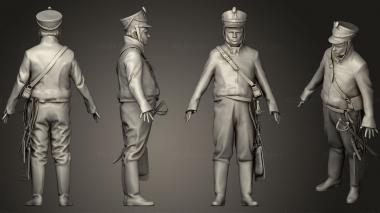 Military figurines man from the tv show in black uniform 20 3d model
