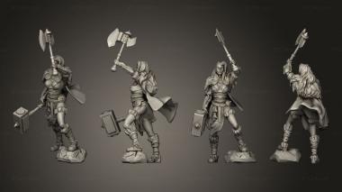 Military figurines Viking Raider Female Triumphant 3d model