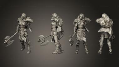 Military figurines Viking Raider Female 3d model