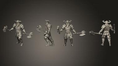 Military figurines Viking Raider Male Dual Axe 3d model
