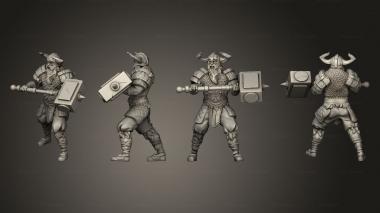 Military figurines Viking Raider Male Hammer 3d model