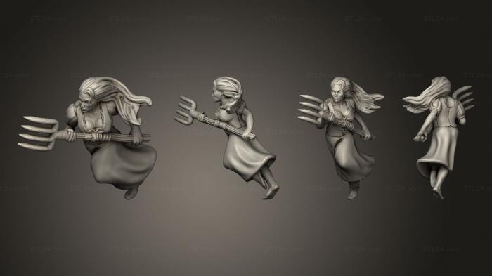 Military figurines (Villager Angry Female Farmer, STKW_14448) 3D models for cnc