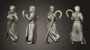 Military figurines Villager Female Shepherd 3d model