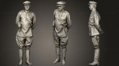 Military figurines man in officer uniform 3d model