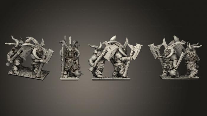 Military figurines (Wakes Emporium Greater Beastkin halberd Command Stand 2, STKW_14560) 3D models for cnc
