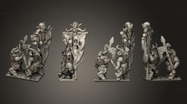 Military figurines Wakes Emporium Greater Beastkin halberd Command Stand 3 3d model