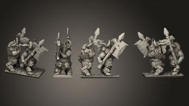 Military figurines Wakes Emporium Greater Beastkin halberd Stand 4 3d model