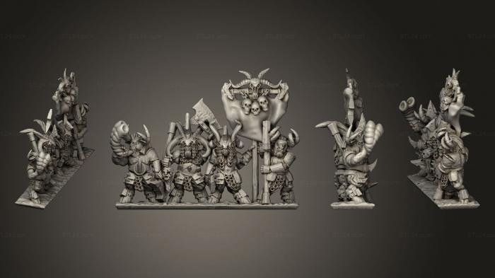 Military figurines (Wakes Emporium Greater Beastkin Regular Command Stand 2, STKW_14568) 3D models for cnc