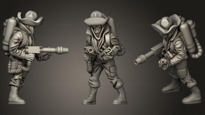 Military figurines (man with firegun, STKW_1461) 3D models for cnc