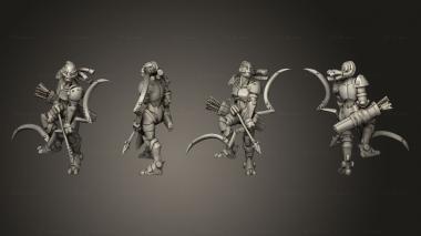 Military figurines warforged ranger m dreads mechanical 3d model