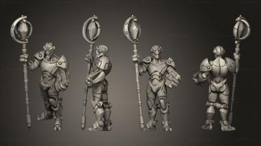Military figurines warforged warlock bald mechanical 3d model