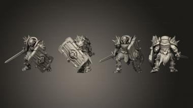 Military figurines warforged warrior face full 3d model