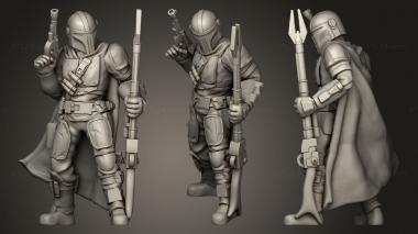 Military figurines mandalorian pose3 3d model
