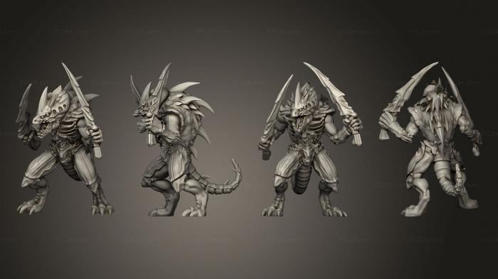 Military figurines (Warrior 5 Swords, STKW_14666) 3D models for cnc