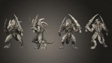 Military figurines Warrior 5 Swords 3d model
