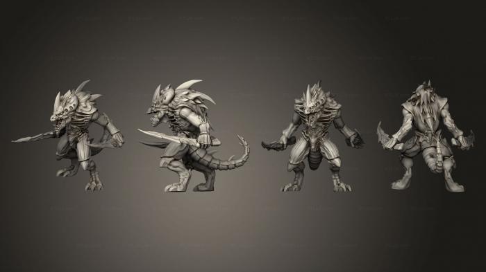 Military figurines (Warrior 7 Swords, STKW_14668) 3D models for cnc