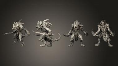 Military figurines Warrior 7 Swords 3d model