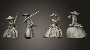 Military figurines Warrior Monk Female Fighting 3d model