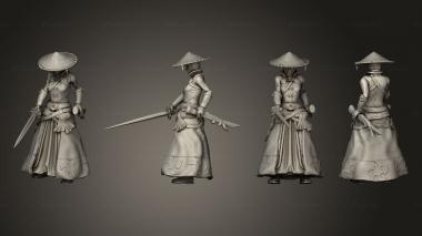 Military figurines Warrior Monk Female 3d model