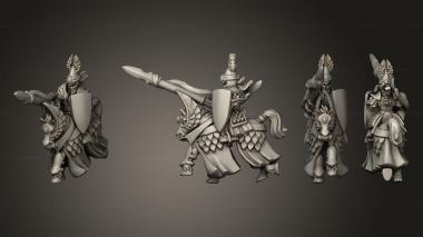 Military figurines warrior on horse 3d model