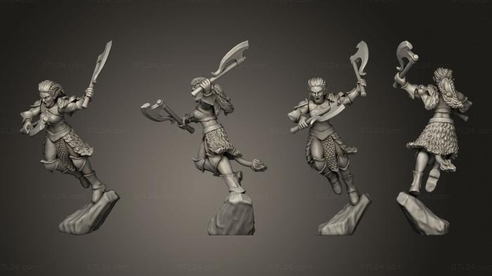 Military figurines (warrior 09, STKW_14715) 3D models for cnc
