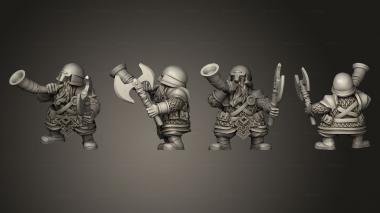 Military figurines Warriors Musician 1 3d model
