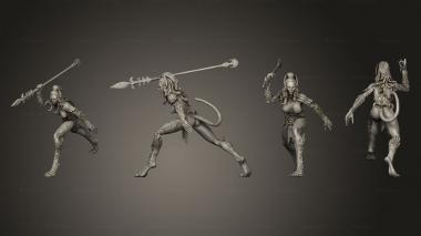 Military figurines Werejaguar Lady Spear 3d model