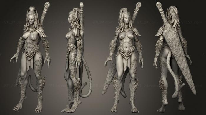 Military figurines (Werejaguar Lady Sword, STKW_14788) 3D models for cnc