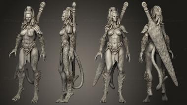 Military figurines Werejaguar Lady Sword 3d model