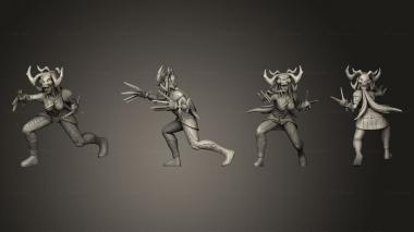 Military figurines White Bone Huntress Attacking v 1 3d model