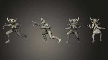 Military figurines White Bone Huntress Attacking v 2 3d model