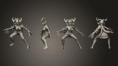 Military figurines White Bone Huntress Ready v 1 3d model