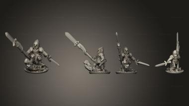 Military figurines white tree spearman hero warmaster 3d model