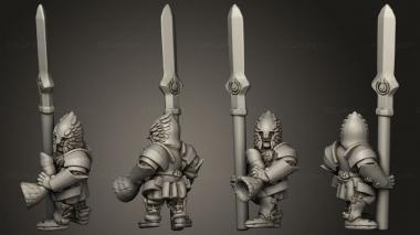 Military figurines White Tree Spearmen 02 3d model