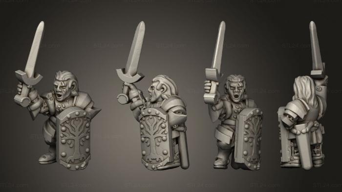 Military figurines (White Tree Spearmen 06, STKW_14825) 3D models for cnc