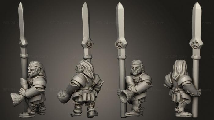 Military figurines (White Tree Spearmen 08, STKW_14827) 3D models for cnc