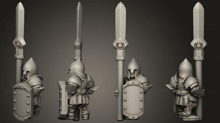 Military figurines (White Tree Spearmen 13, STKW_14830) 3D models for cnc