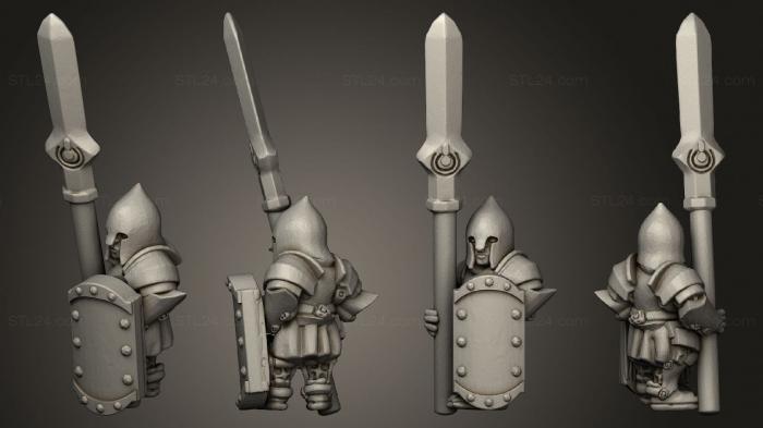 Military figurines (White Tree Spearmen 18, STKW_14831) 3D models for cnc