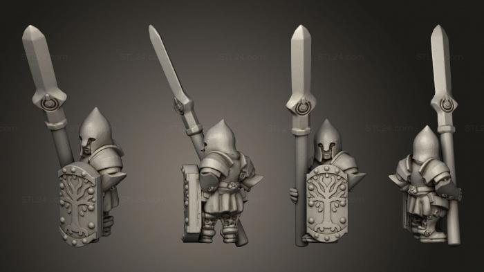 Military figurines (White Tree Spearmen 33, STKW_14838) 3D models for cnc