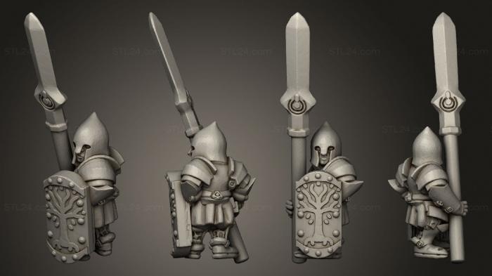 Military figurines (White Tree Spearmen 35, STKW_14840) 3D models for cnc