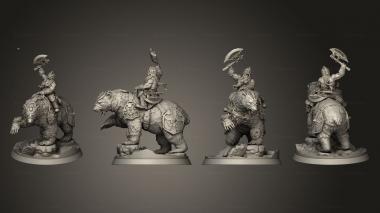 Military figurines White wirewolf Berserkermounted 3d model
