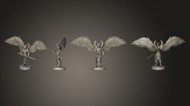 Military figurines White wirewolf Celestial Knight V 2 base 3d model