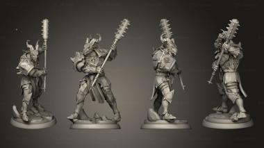 Military figurines White wirewolf Dragonborn Knight 01 3d model