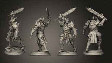 Military figurines White wirewolf Dragonborn Knight 02 3d model