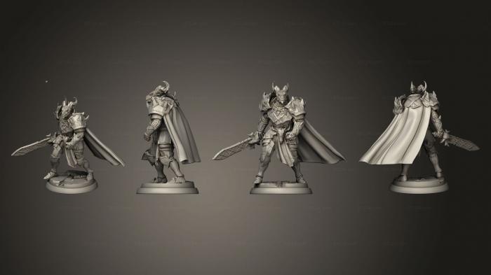 Military figurines (White wirewolf Dragonborn Knight 03, STKW_14881) 3D models for cnc