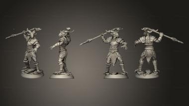 Military figurines White wirewolf Dragonborn warrior 03 3d model